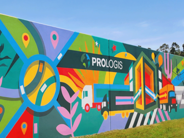 Colorful mural design with Prologis logo