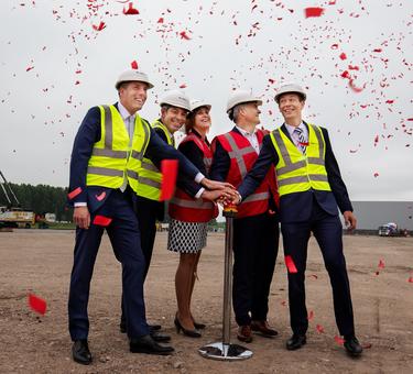 Prologis employees at a construction site