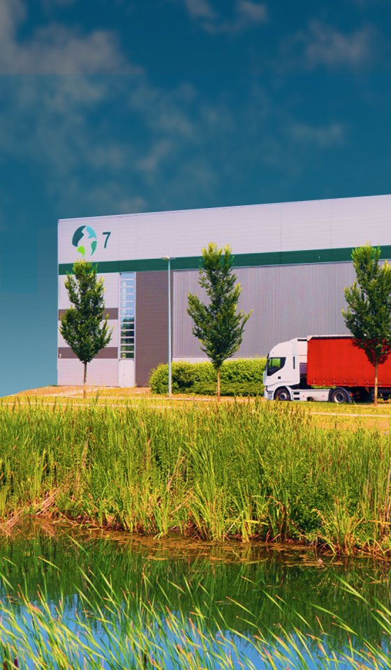 Buitenkant van een Prologis-gebouw Buitenkant van een Prologis-gebouw
